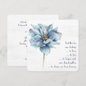 Waterverf Blauwe Bloem op Getextureerd Wit Kaart (Voorkant / Achterkant)