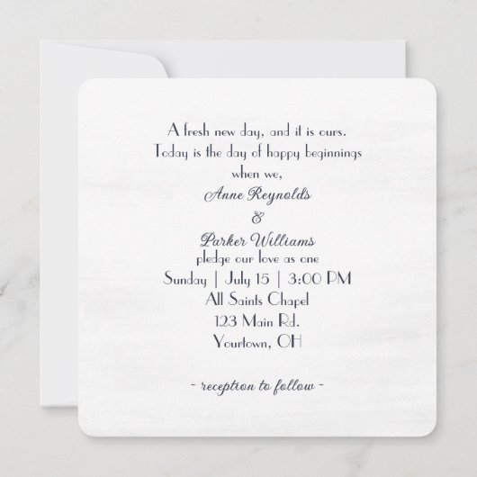 Waterverf Blauwe Bloem op Getextureerd Wit Kaart (Achterkant)