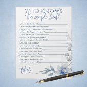 Waterverf Blauwe Bloem Paar Beste Bruids Spel Notitieblok