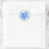 Waterverf Blauwe Bloem Ronde Sticker (Tas)