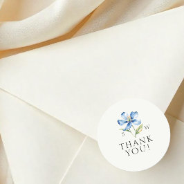 Waterverf Blauwe bloem Ronde Sticker