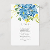 Waterverf Blauwe bloembouquet - Gegevens Informatiekaartje (Voorkant)