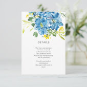 Waterverf Blauwe bloembouquet - Gegevens Informatiekaartje (Staand voorkant)