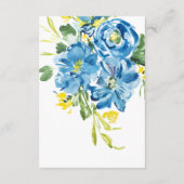 Waterverf Blauwe bloembouquet - Gegevens Informatiekaartje (Achterkant)