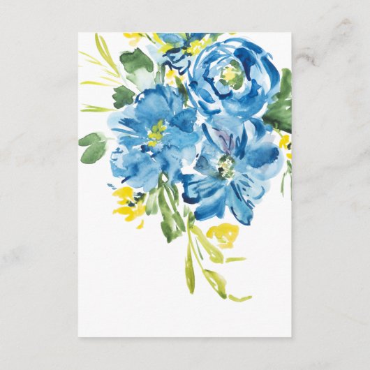 Waterverf Blauwe bloembouquet - Gegevens Informatiekaartje (Achterkant)
