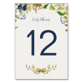 Waterverf Blauwe bloemeikels en eikenbladeren | Kaart (Achterkant)