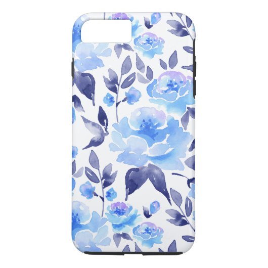 Waterverf blauwe bloemen 2 Case-Mate iPhone case (Achterkant)