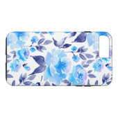 Waterverf blauwe bloemen 2 Case-Mate iPhone case (Achterkant (Horizontaal))