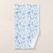 Waterverf Blauwe Bloemen Bad Handdoek (Handdoek)