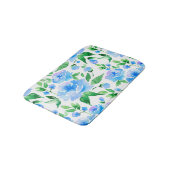 Waterverf blauwe bloemen badmat (Gekanteld)
