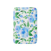 Waterverf blauwe bloemen badmat (Voorkant Verticaal)
