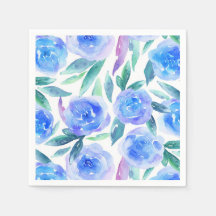 Waterverf blauwe bloemen. Bloedfloreel patroon