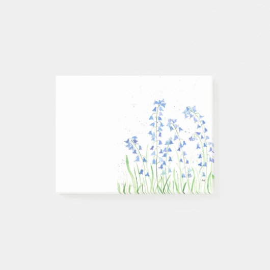 Waterverf blauwe bloemen bos bosgrond chic post-it® notes (Voorkant)