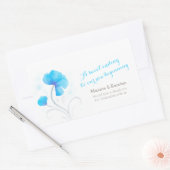 Waterverf blauwe bloemen bruiloft chocolade bevoor rechthoekige sticker (Envelop)
