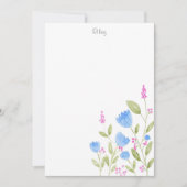 waterverf "Blauwe bloemen en roze bessen" Notitiekaartje (Voorkant)