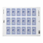 Waterverf Blauwe Bloemen Etiket (Full Sheet)