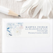 Waterverf Blauwe bloemen Etiket (Insitu)