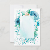 Waterverf blauwe bloemen kaart, creëer je eigen th bedankkaart (Voorkant)