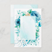 Waterverf blauwe bloemen kaart, creëer je eigen th bedankkaart (Voorkant / Achterkant)