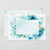 Waterverf Blauwe Bloemen Kaart, creëer Uw Eigen Bedankkaart (Voorkant / Achterkant)