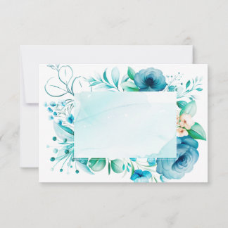 Waterverf Blauwe Bloemen Kaart, creëer Uw Eigen Bedankkaart