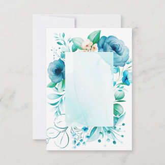 Waterverf blauwe bloemen kaart, maak je eigen tha bedankkaart