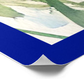 Waterverf Blauwe Bloemen Korenbloem Duitsland | Poster (Hoek)