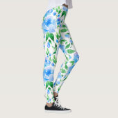Waterverf blauwe bloemen leggings (Rechts)