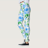 Waterverf blauwe bloemen leggings (Links)
