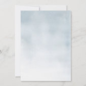 Waterverf Blauwe Bloemen, Lichten Cocktail Kerstmi Kaart (Achterkant)