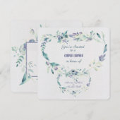 Waterverf Blauwe bloemen Lijst Kaart (Voorkant / Achterkant)