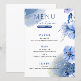 Waterverf Blauwe Bloemen Menu