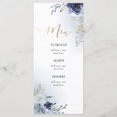 waterverf blauwe bloemen Menu (Voorkant)