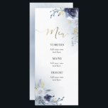 waterverf blauwe bloemen Menu<br><div class="desc">aangepast menu</div>