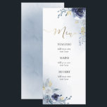 waterverf blauwe bloemen Menu<br><div class="desc">aangepast menu</div>