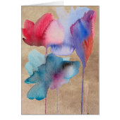 Waterverf blauwe bloemen modern bloemontwerp (Voorkant)