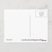 Waterverf blauwe bloemen modern bloemontwerp briefkaart (Achterkant)