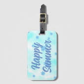 waterverf Blauwe Bloemen Moderne Botanische Bagagelabel (Voorkant (verticaal))