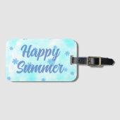 waterverf Blauwe Bloemen Moderne Botanische Bagagelabel (Voorkant (horizontaal))