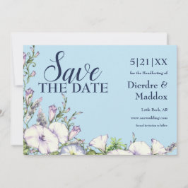 Waterverf Blauwe Bloemen Morning Glory Handfasting Save The Date