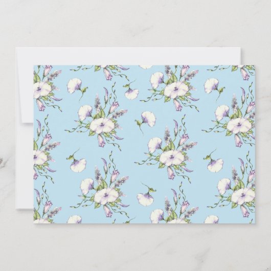 Waterverf Blauwe Bloemen Morning Glory Handfasting Save The Date (Achterkant)