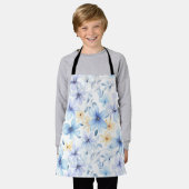waterverf Blauwe Bloemen Naadloos Schort (Gedragen)