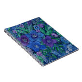 waterverf, blauwe bloemen notitieboek (Rechterzijde)