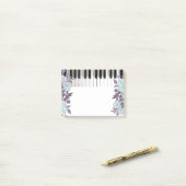 waterverf Blauwe Bloemen Piano Post-it® Notes (Op bureau)