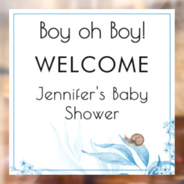 Waterverf Blauwe Bloemen Ramensticker Jongen Raamsticker