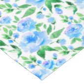 Waterverf blauwe bloemen tafelkleed (Gekanteld)