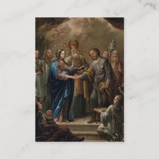 Waterverf Blauwe Bloemen Trouwgebed Kaart Plaatskaartje (Voorkant)