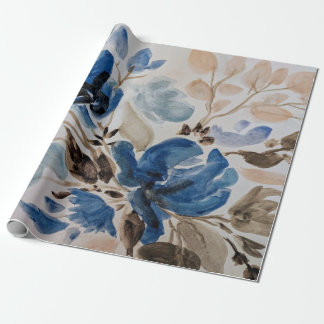 Waterverf (blauwe bloemen) Verpakkingspapier Cadeaupapier