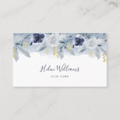 waterverf Blauwe Bloemen visitekaartje (Voorkant)