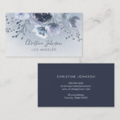 waterverf blauwe bloemen visitekaartje (Voorkant / Achterkant)